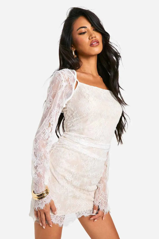boohoo Lace Bodycon Mini Dress