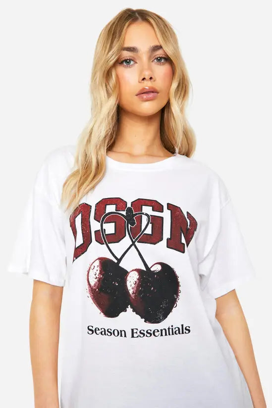 DSGN Studio Cherry Varsity Oversized T-shirt