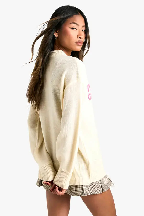 boohoo Its Giving Christmas Slogan Oversized Jumper