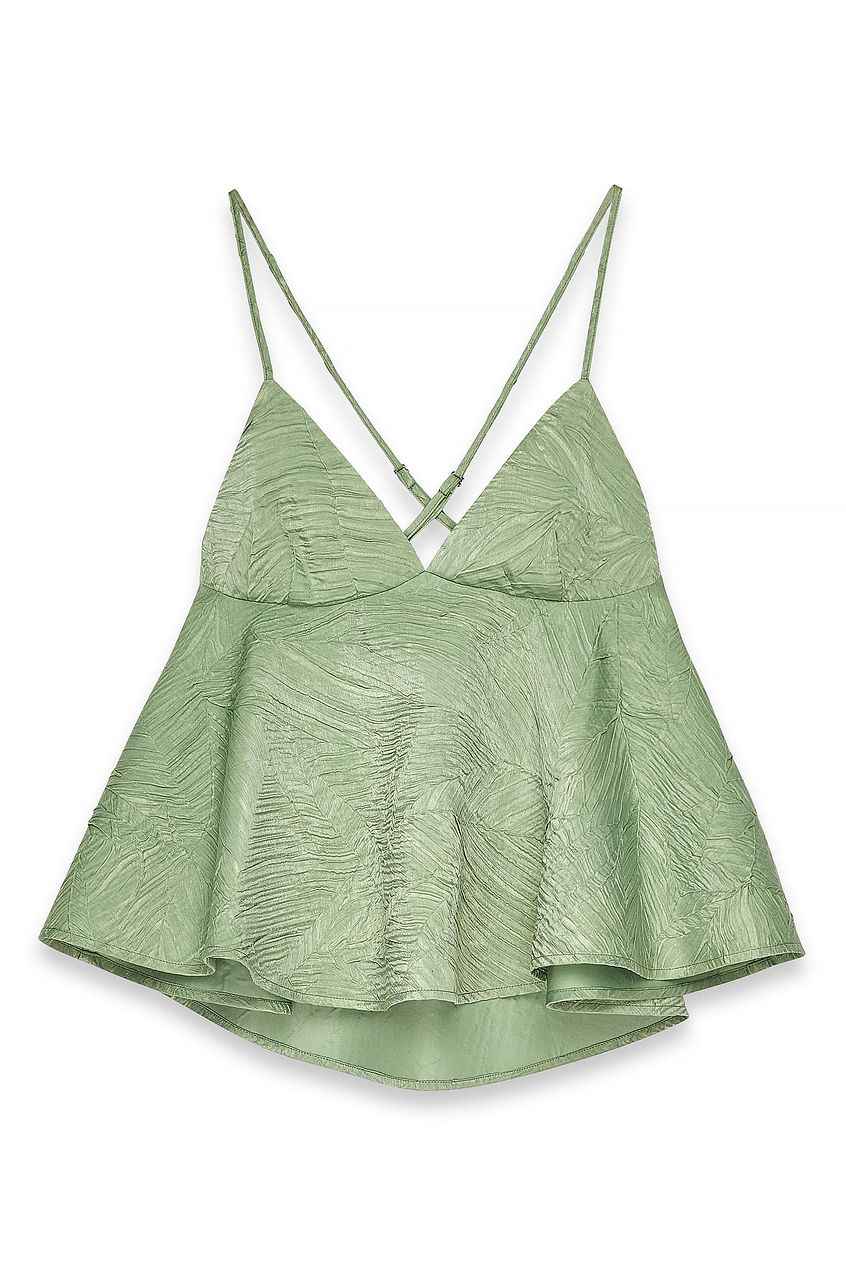 Na-kd Jacquard Peplum Top