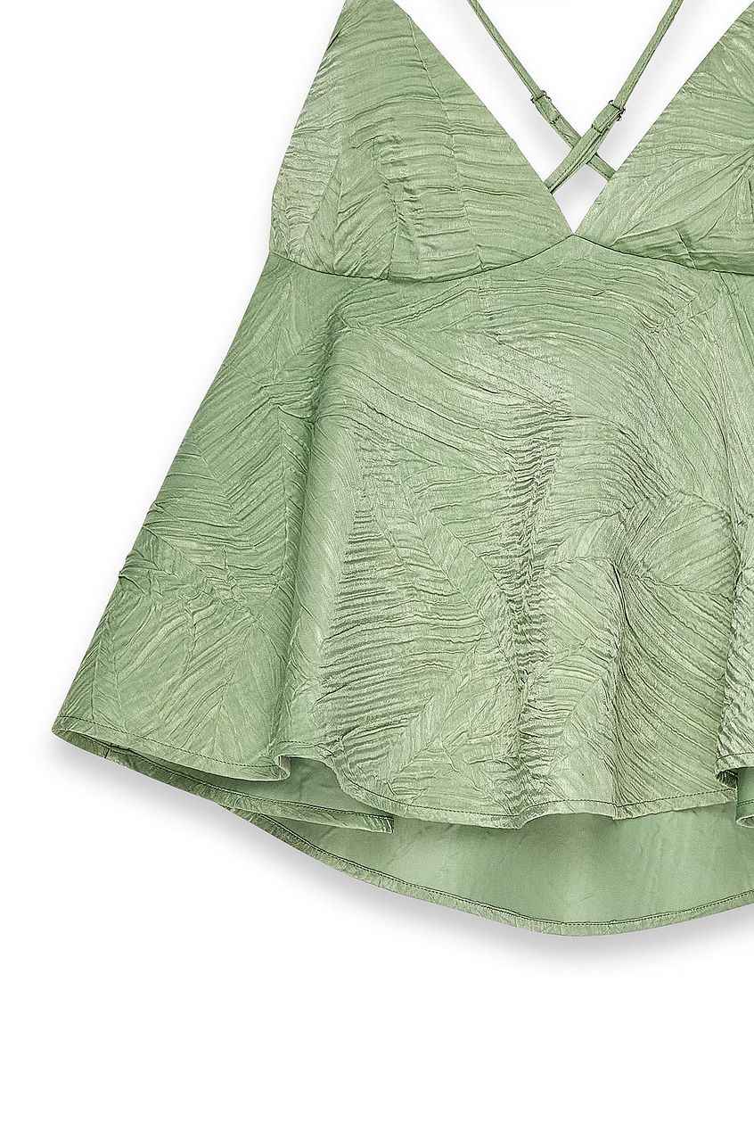 Na-kd Jacquard Peplum Top