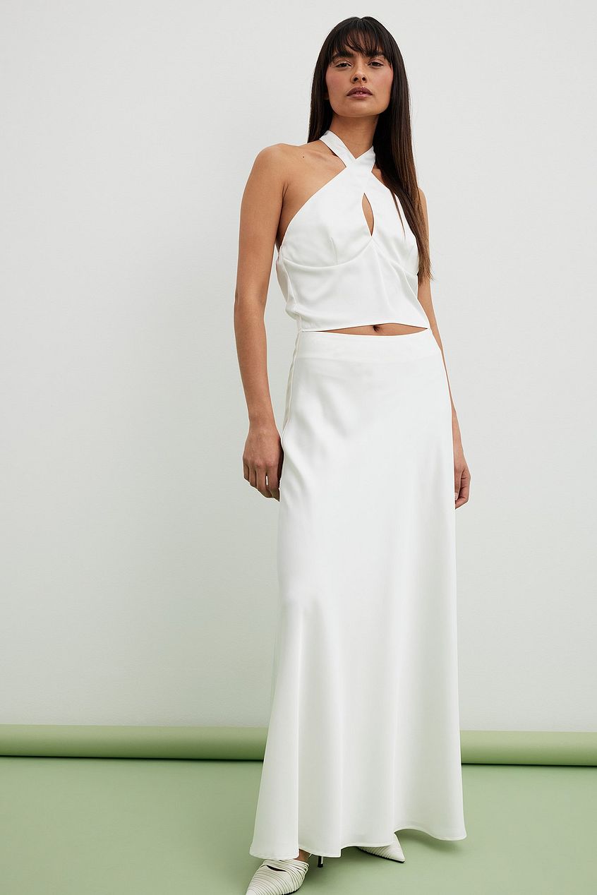 Halterneck Cross Detail Top