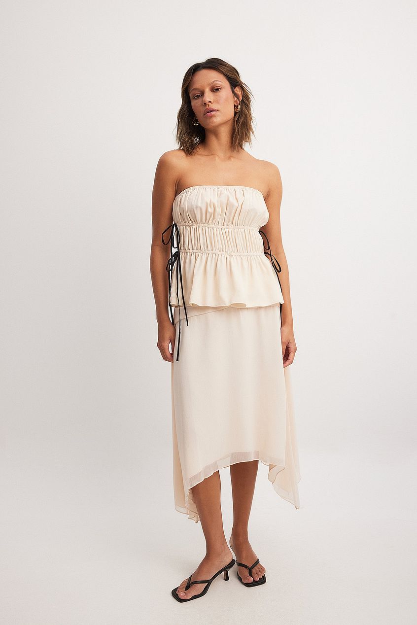 Na-kd Bandeau Tie Detail Chiffon Top