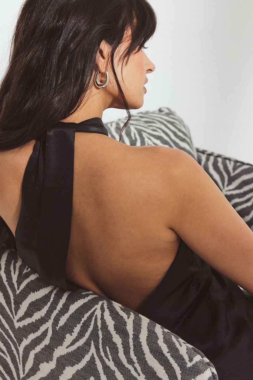 Na-kd Hammered Satin Tie Back Mini Dress