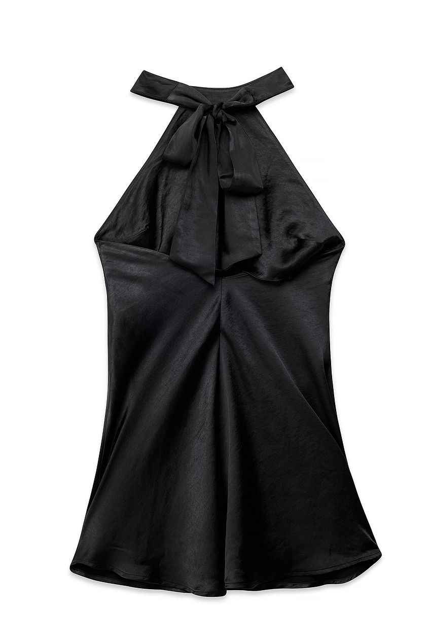 Na-kd Hammered Satin Tie Back Mini Dress