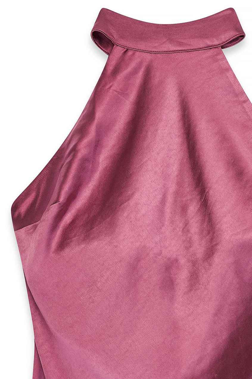 Na-kd - Hammered Satin Tie Back Mini Dress