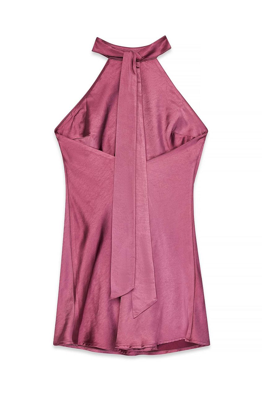 Na-kd - Hammered Satin Tie Back Mini Dress
