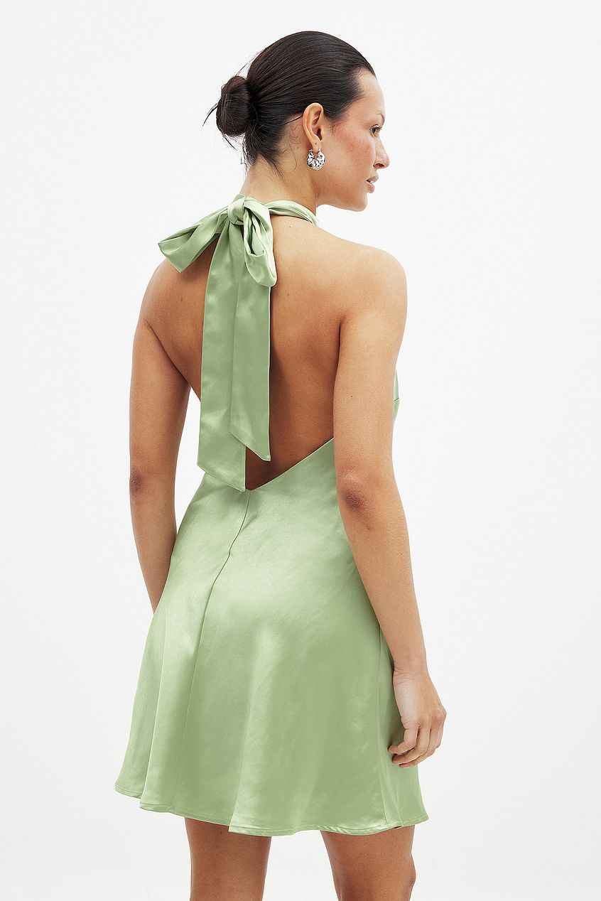 Na-kd Hammered Satin Tie Back Mini Dress