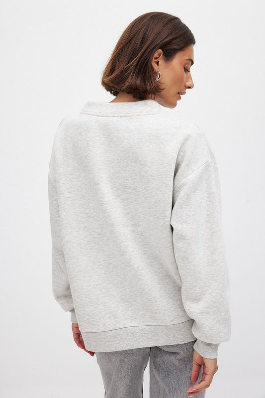 High Neck Detail Sweatshirt