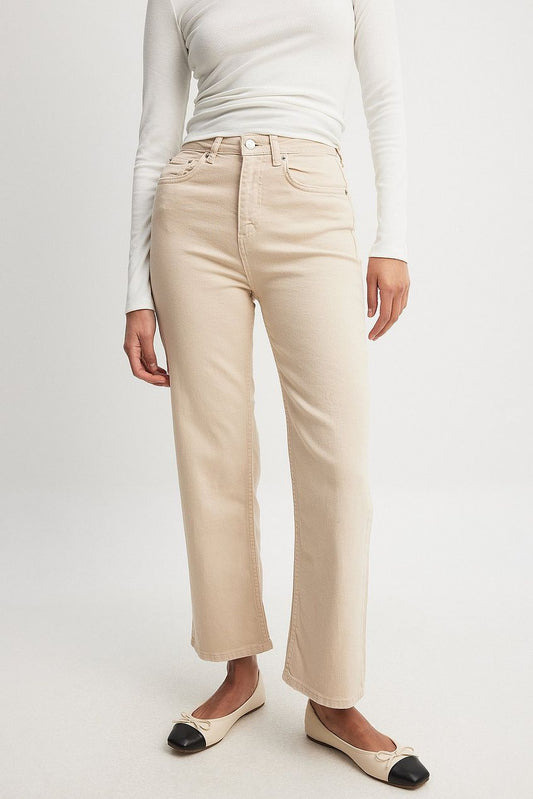 Straight High Waist Cropped Jeans