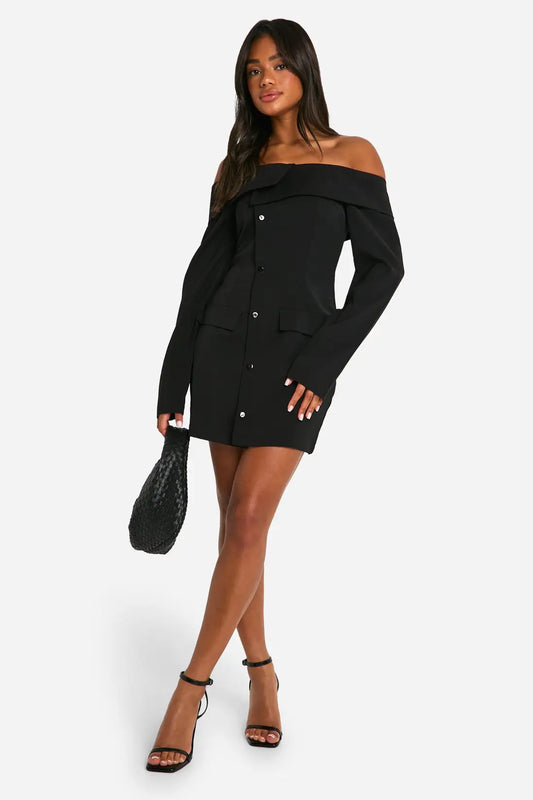 boohoo Bardot Blazer Dress