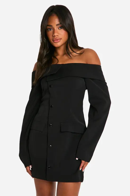 boohoo Bardot Blazer Dress