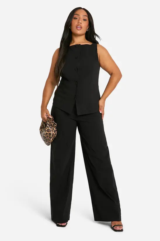 Boohoo - Plus Super Stretch Fitted Long Line Waistcoat