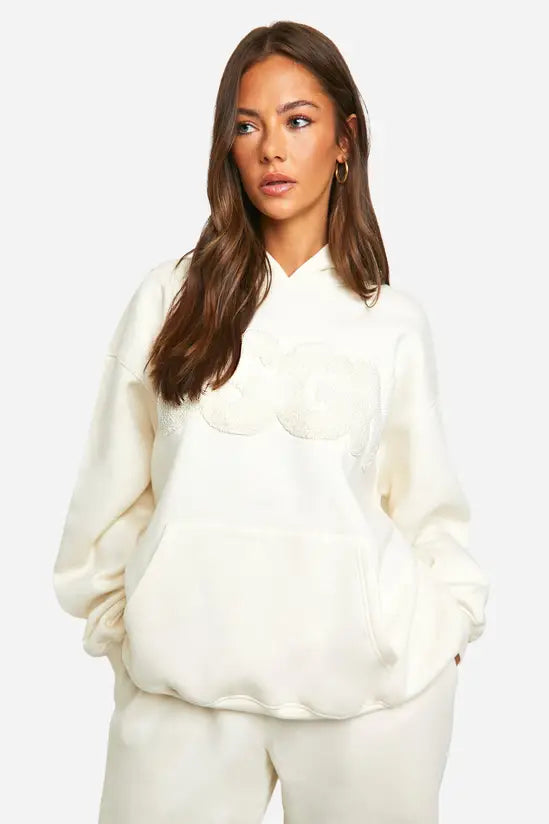 Boohoo - DSGN Studio Toweling Applique Oversized Hoodie