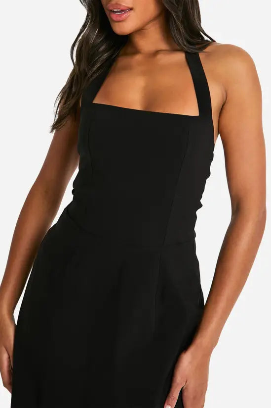 boohoo Bengaline Square Neck Skater Dress