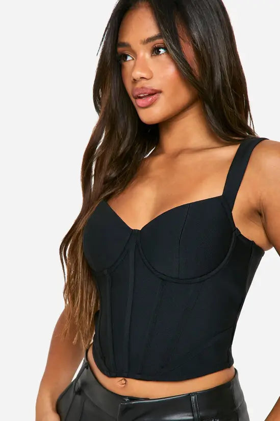 boohoo Bandage Cupped Boned Corset Top