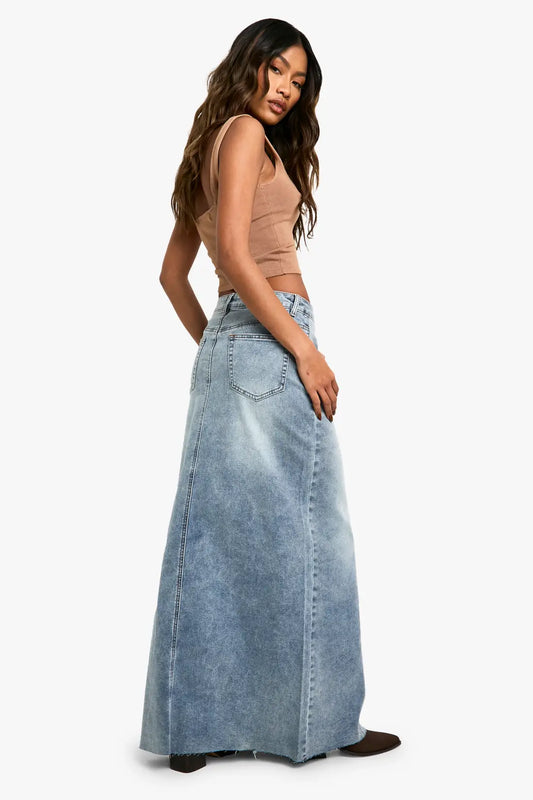 boohoo Lace up Detail Maxi Skirt