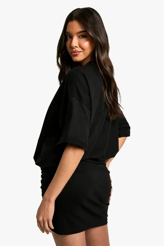 boohoo Ruched T-shirt Mini Dress