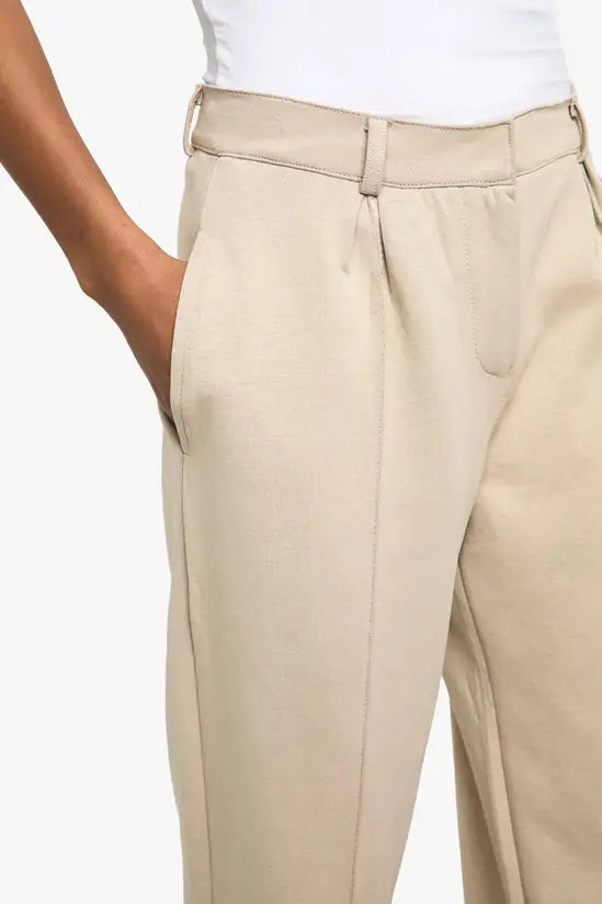 boohoo Premium Supersoft Interlock Tailored Straight Leg Trouser
