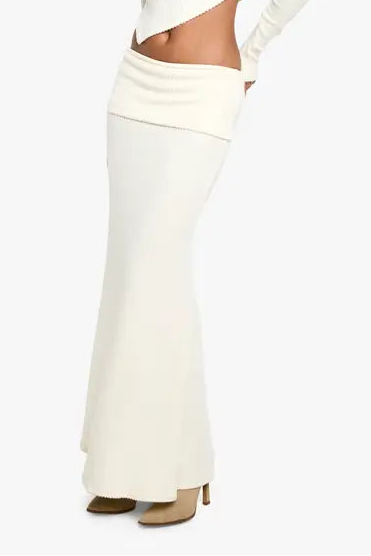 boohoo Tall Brushed Rib Bardot and Maxi Skirt