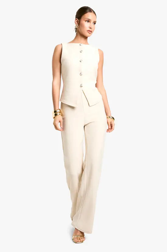 boohoo Textured Wide Leg Trouser