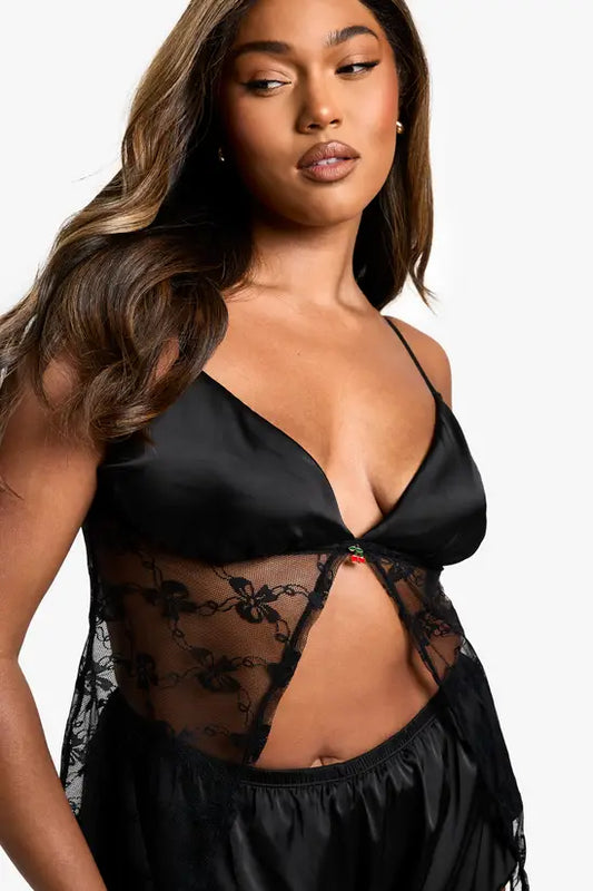 boohoo Plus Cherry Trim Cami