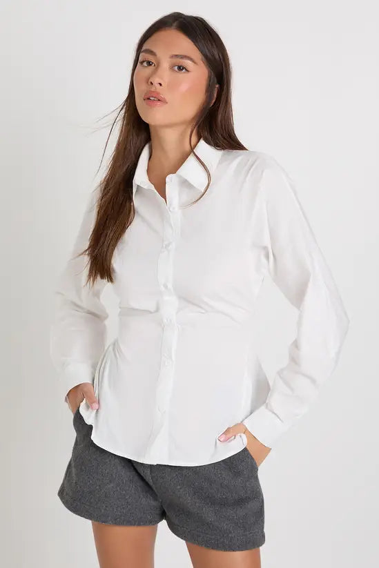 boohoo Button Waist Fitted Shirt