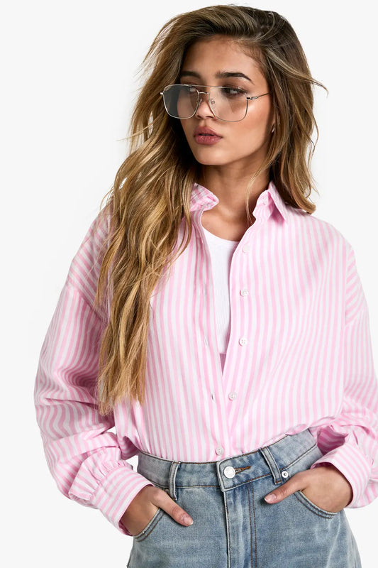 boohoo Stripe Oversized Shirt