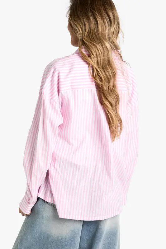 boohoo Stripe Oversized Shirt