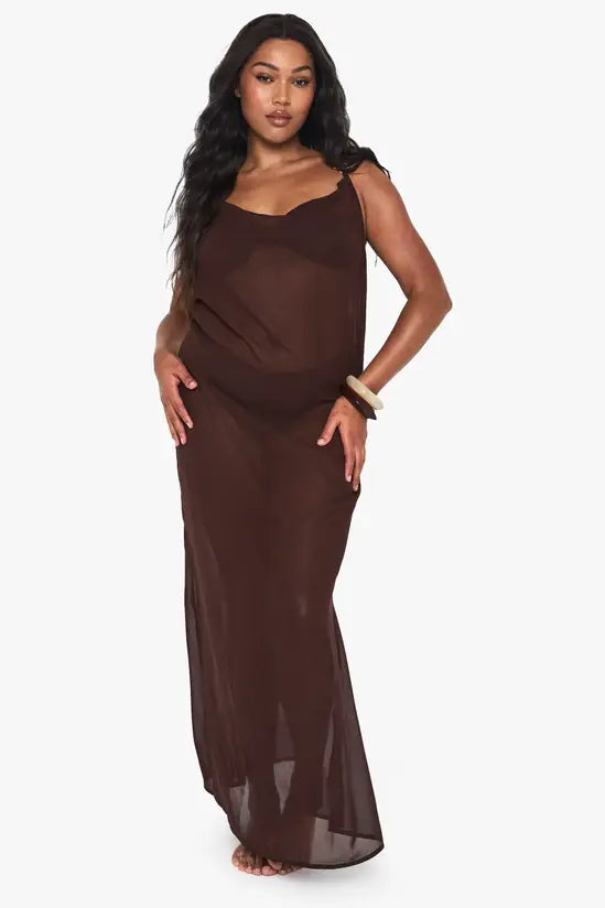 Boohoo - Plus Metal Trim Chiffon Beach Maxi Dress