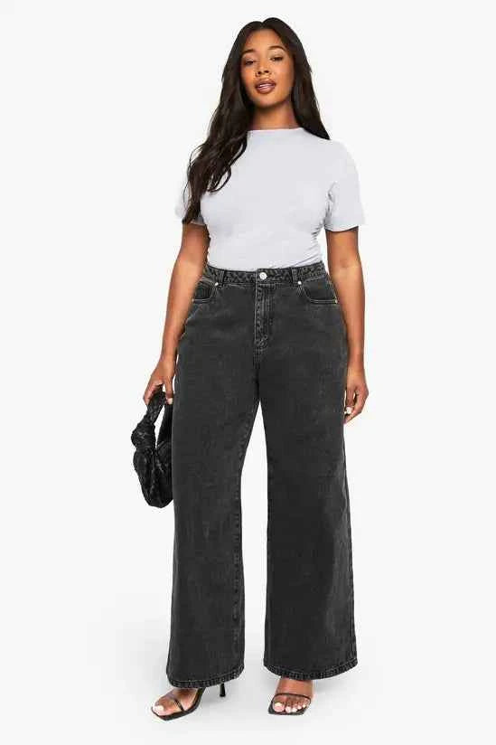 Plt - Plus Cotton Ruched Side Short Sleeve T-Shirt