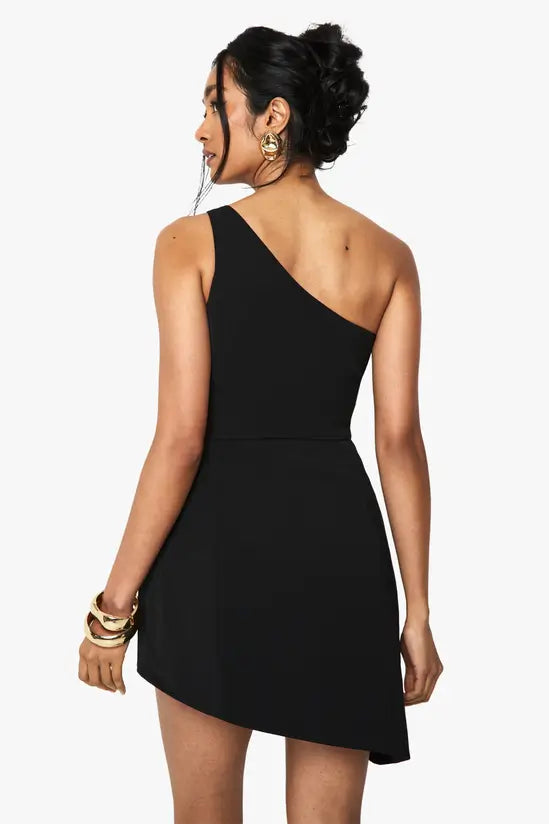 boohoo Tailored Structured One Shoulder Mini Dress