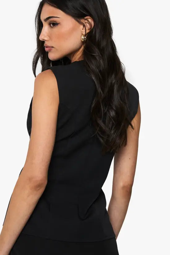 boohoo Gold Button Tailored Waistcoat
