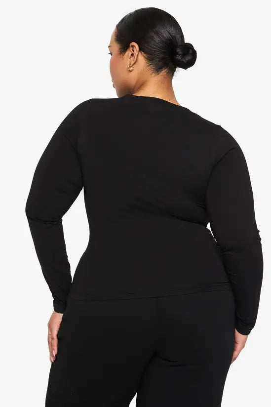 boohoo Plus Long Sleeve Fitted Top
