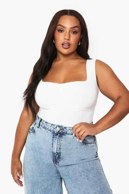 boohoo Plus Double Layer Ruched Front Bodysuit