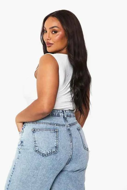 boohoo Plus Double Layer Ruched Front Bodysuit