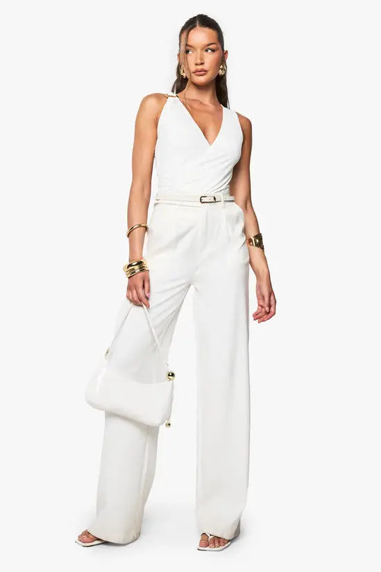 Boohoo Slinky Plunge Front Top with Trim Detail
