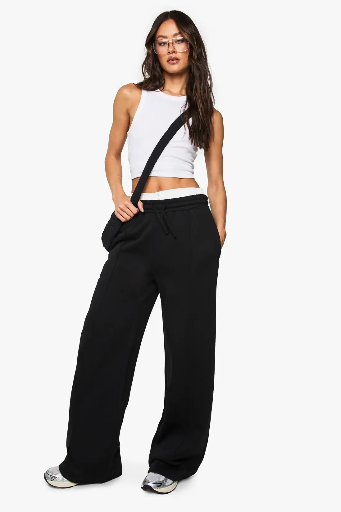 boohoo Tall Pintuck Detail Straight Leg Jogger