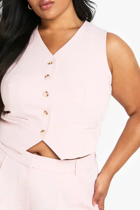 boohoo Plus Tailored Button Down Waistcoat
