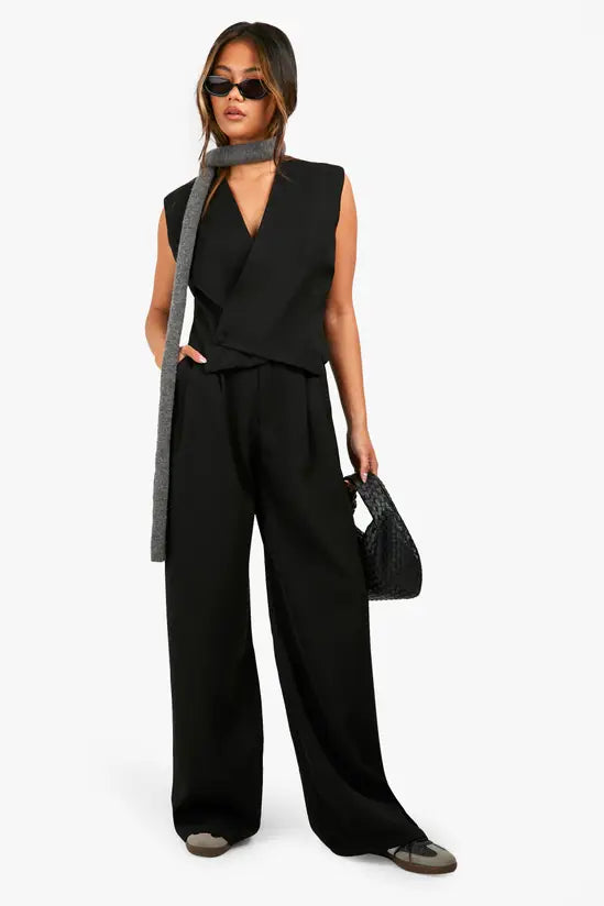 boohoo Asymmetric Button Front Waistcoat