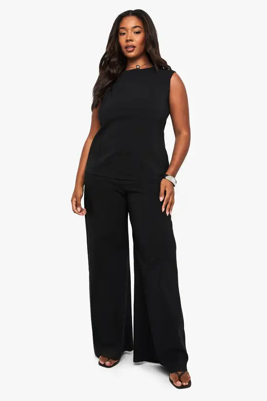 boohoo Plus Bengaline Cinched Waist Top