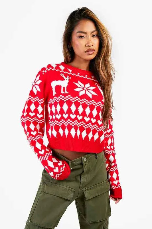 boohoo - Fairisle Crop Christmas Jumper