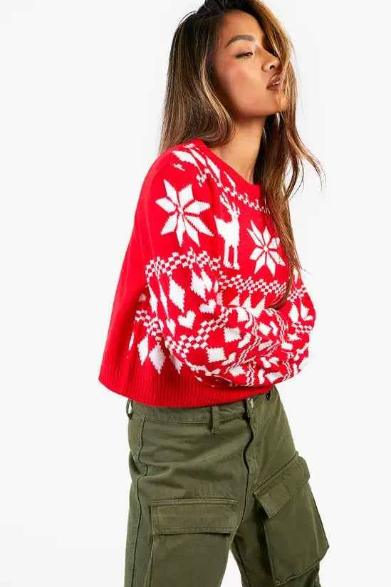 boohoo - Fairisle Crop Christmas Jumper