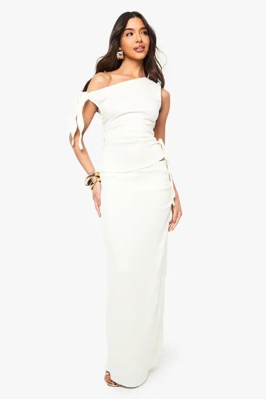 boohoo Textured Gathered Maxi Skirt