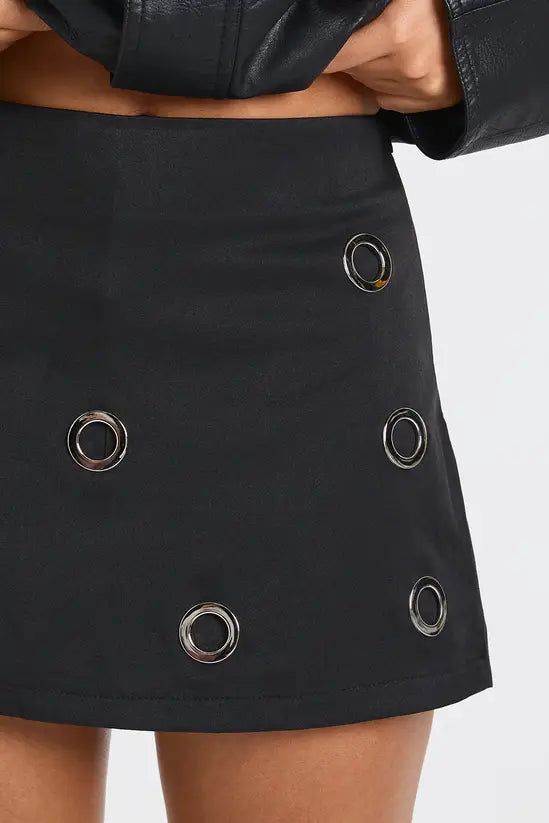 boohoo Chunky Eyelet Detail Mini Skort
