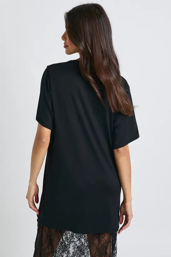 boohoo Lace Detail Midaxi T-shirt Dress