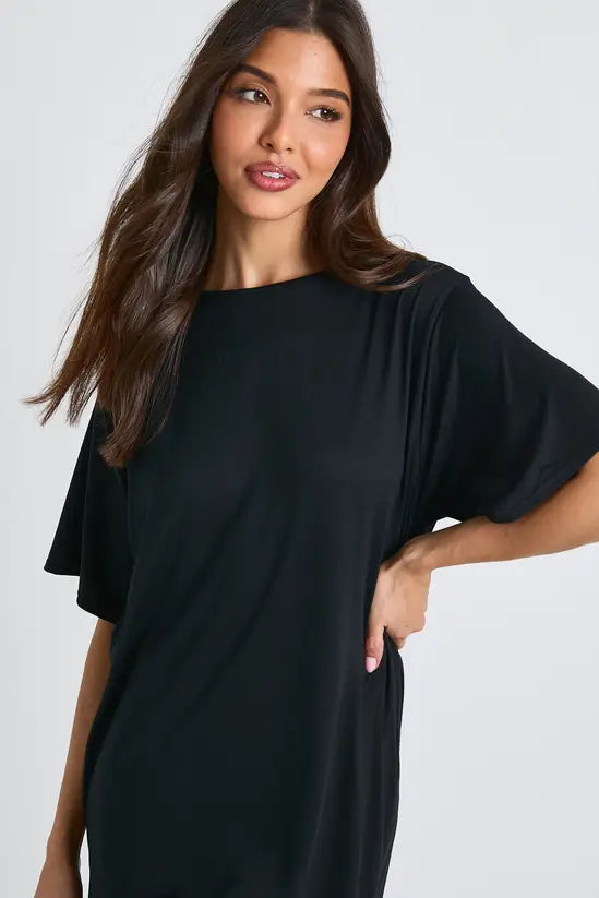 boohoo Lace Detail Midaxi T-shirt Dress