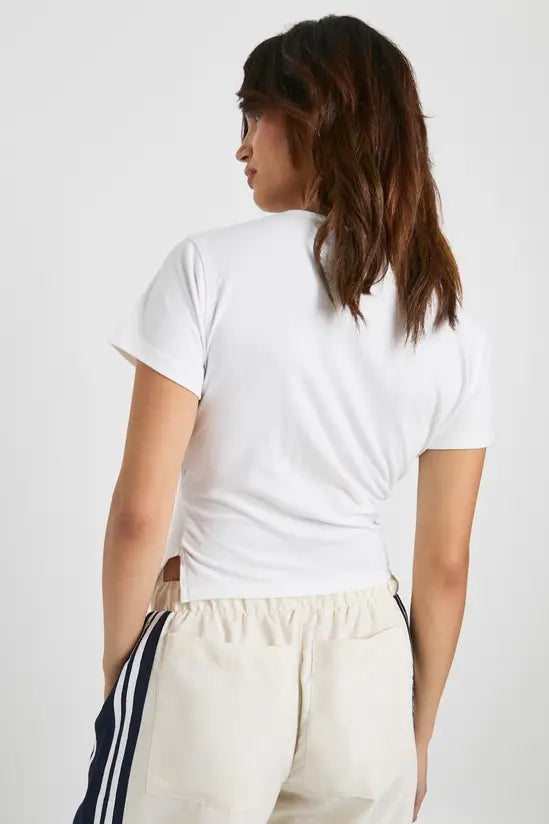boohoo Asymmetric Hem Cinched Waist T-shirt
