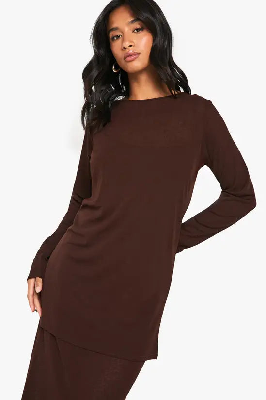 boohoo Petite Double Layer T-shirt Dress