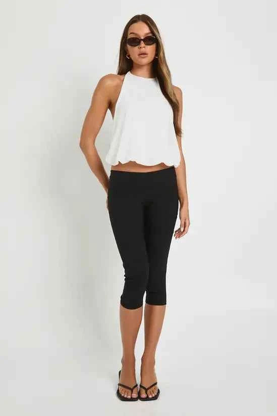 boohoo Mesh Halterneck Bubble Hem Top
